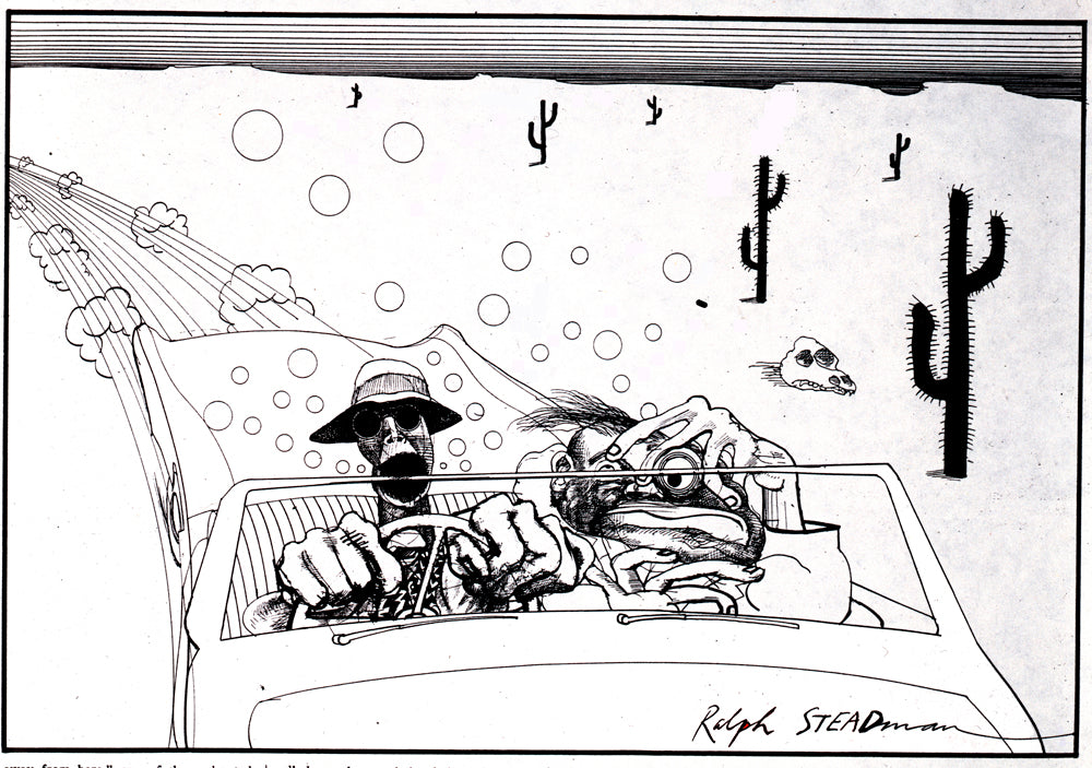 Ralph Steadman Bats Over Barstow Featuring Hunter S. Thompson