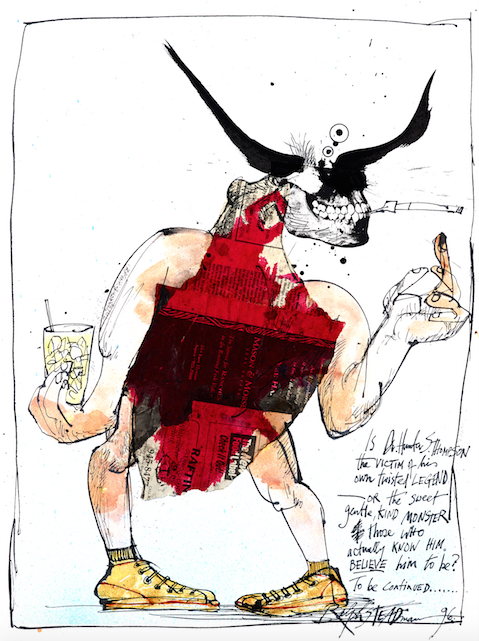 Ralph Steadman Victim of His Own Legend Hunter S. Thompson Print