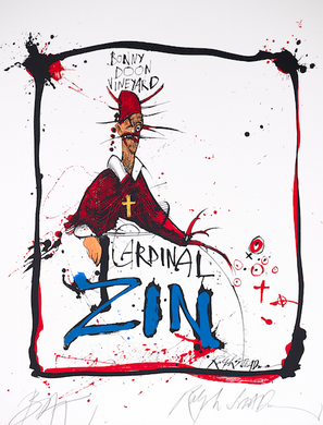 Ralph Steadman Cardinal Zin Wine Print