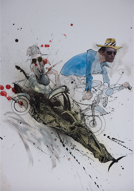 Ralph Steadman's Hunter S. Thompson and Johnny Depp Print