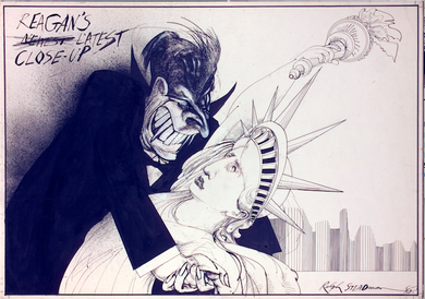 Ralph Steadman Ronald Reagan's Lastest Close Up Print