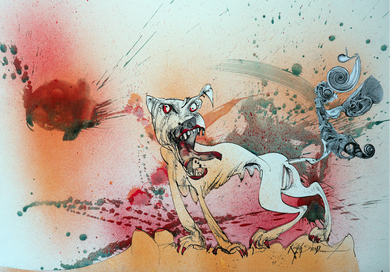 Ralph Steadman Raging Bitch Print