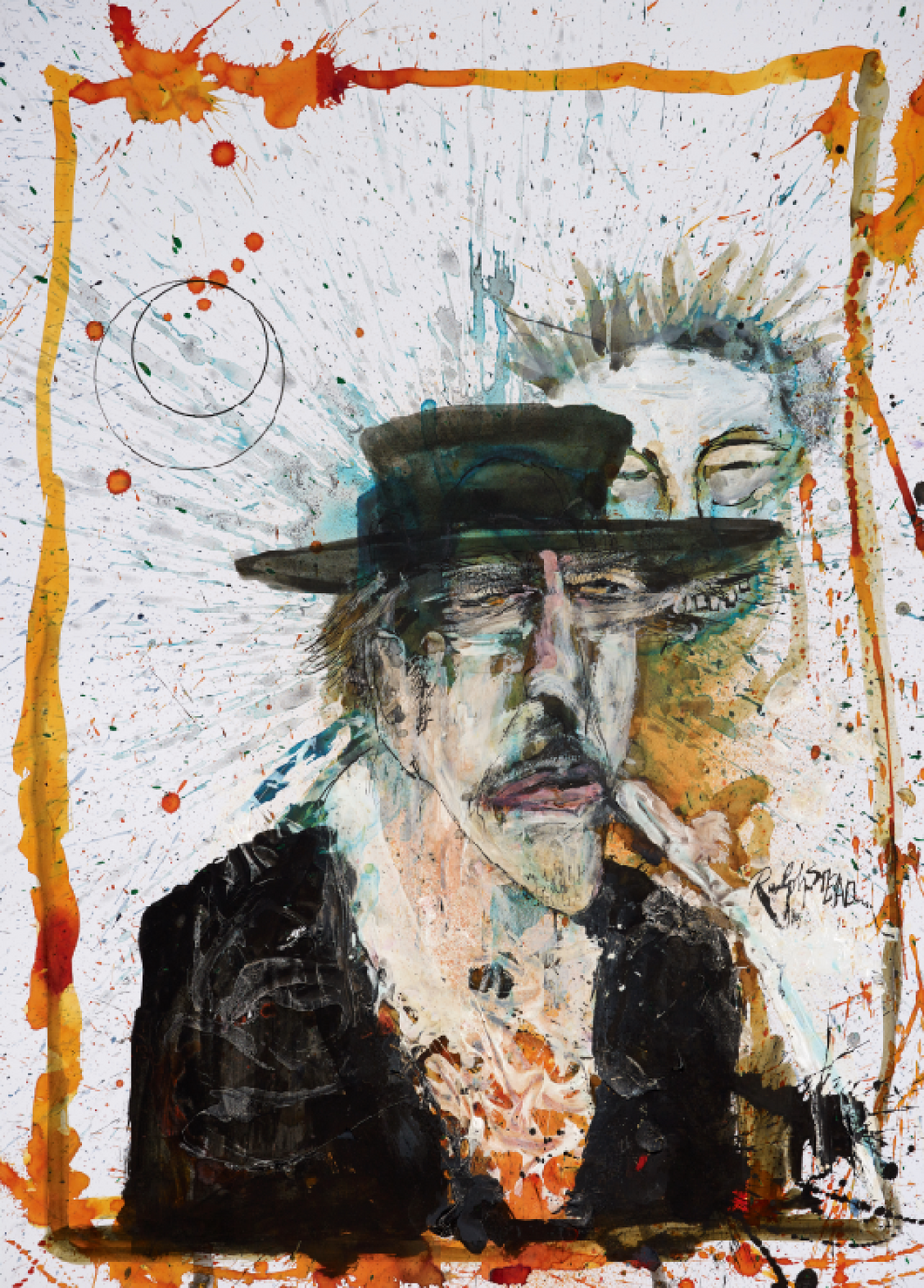 Ralph Steadman Bob Dylan and Post Malone Print