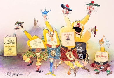 Ralph Steadman Small Dancing Bottles Print