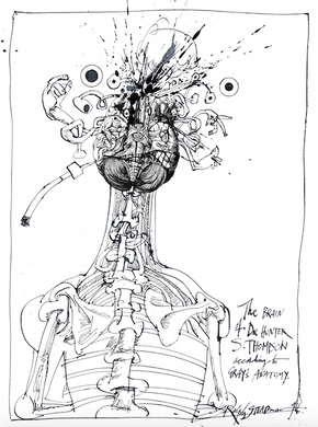 Ralph SteadmanThe Brain Of Hunter S. Thompson According to Grays Anatomy Print